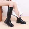 Women Winter Boots  Genuine Leather Women Long Boots Anti Slip Large Size  Wool Warm Knight Boots Women