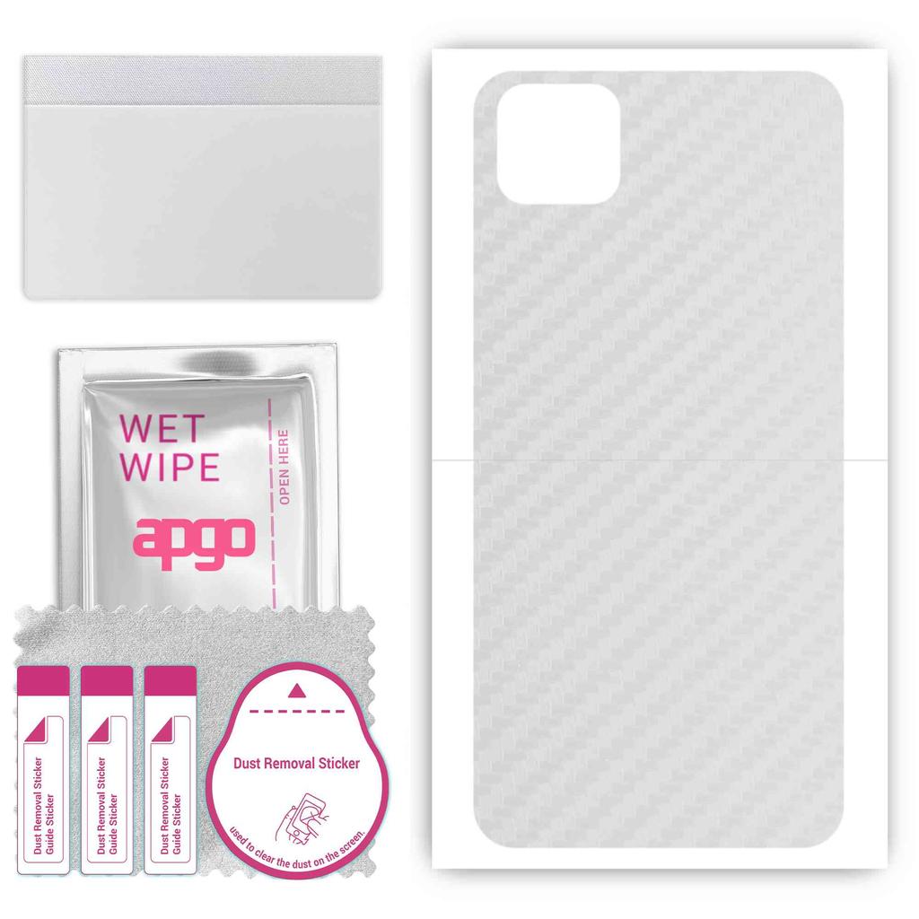 apgo Protective Skin Sticker for the Back Compatible with Huawei Y5p, Wrap Film, Foil, Vinyl - Pattern Transparent Carbon
