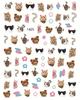 Adorable Pet Nail Decals: Rabbit, Puppy, Kitten Stickers