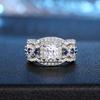 Fashion Zircon Ring, Multi-Layer Ring, High-End Luxury Temperament Square Three Sets Of Rings