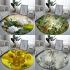 Lotus Landscape Painting Carpet Round Sofa Carpet Van Gogh Home Living Room Bedroom Bathroom Floor Mat Printed Home Decoration