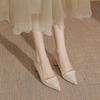 Niche Design Temperament High Heels 2025 Autumn New Women's Thin Heel Pearl Single Shoes