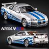 2025 New 1:24 Nissan Skyline GTR R34 Alloy Vehicle Model Diecast Metal Fast Furious Collectible Childrens Birthday Toy Gifts