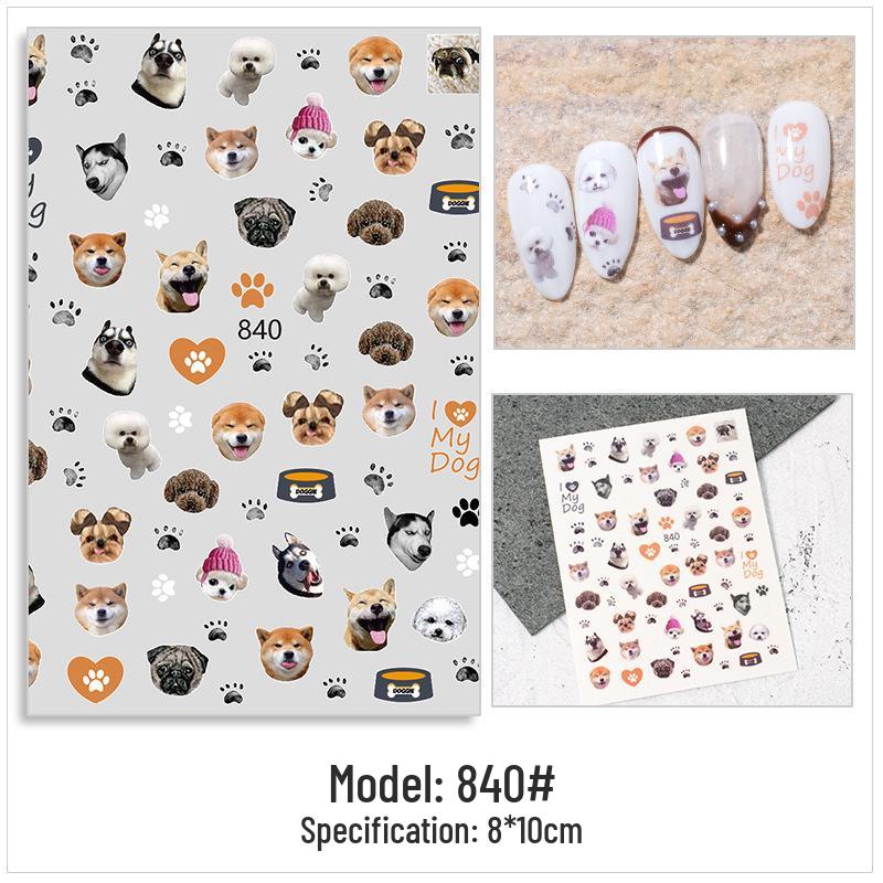 Adorable Pet Nail Decals: Rabbit, Puppy, Kitten Stickers
