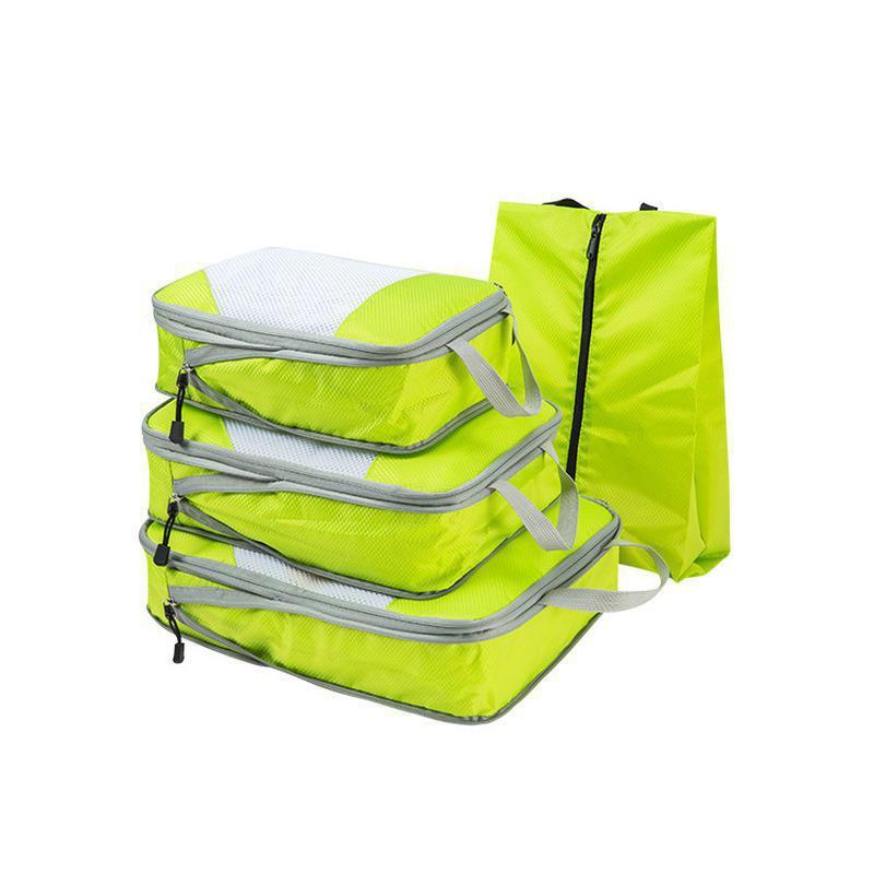 4 Pcs/set Compression Packing Cubes Travel Storage Bag Suitcase Packing Mesh Bags for Clothing Underwear Shoes