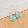 Amazonite Gemstone 925 Sterling Silver Jewelry Handcrafted Dangle Earrings1.64" CE-1-34