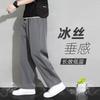 Straight-leg Pants Men's Summer New Drape Solid Color Loose-fitting Youth Wide-leg Casual Ice Pants