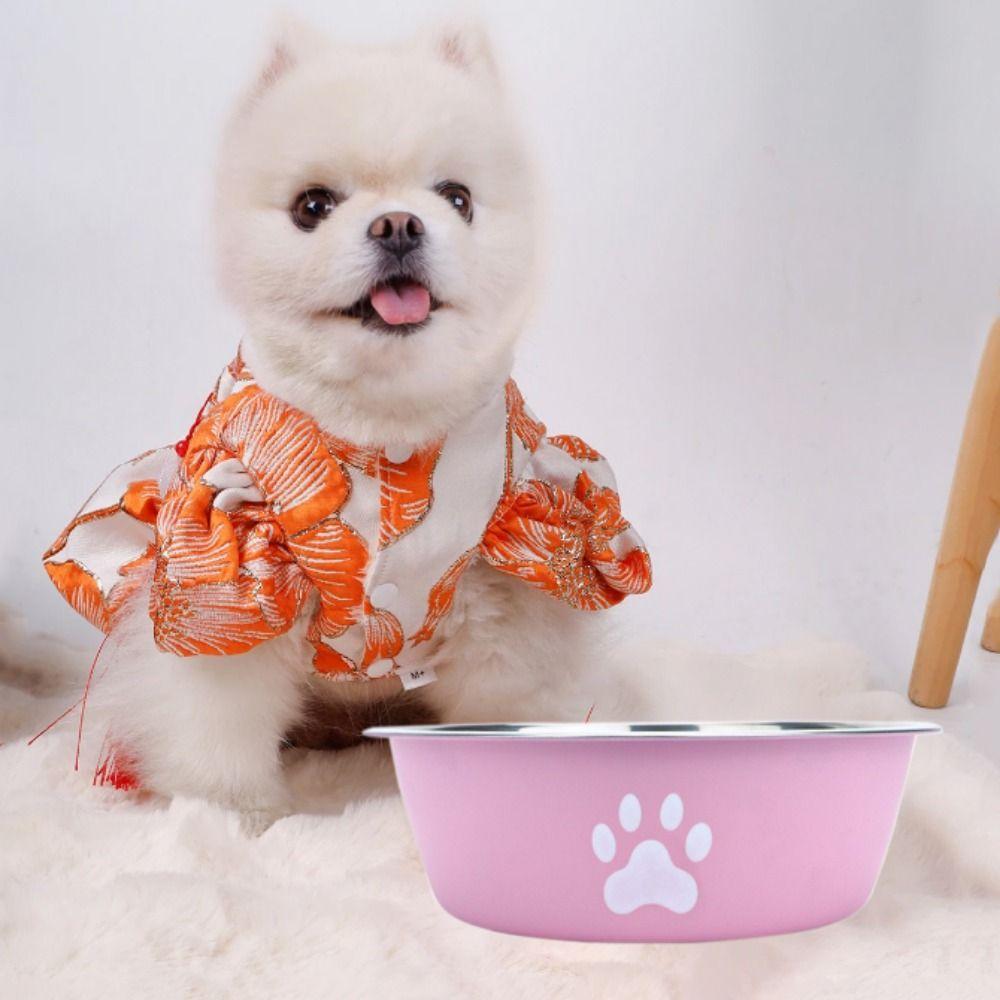 Non-slip Stainless Steel Dog Bowl Large Capacity Cat Feeding Bowl Dog Water Bowl  Home