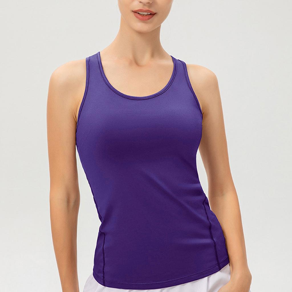 Women's Top Solid Color Sports Fitness Running Yoga Quick Drying Vest