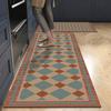 Retro Geometric Kitchen Mat Non-slip Floor Mats Plaid Carpets Entrance Doormat Absorbent Long Rug Hallway Area Rugs Alfombra