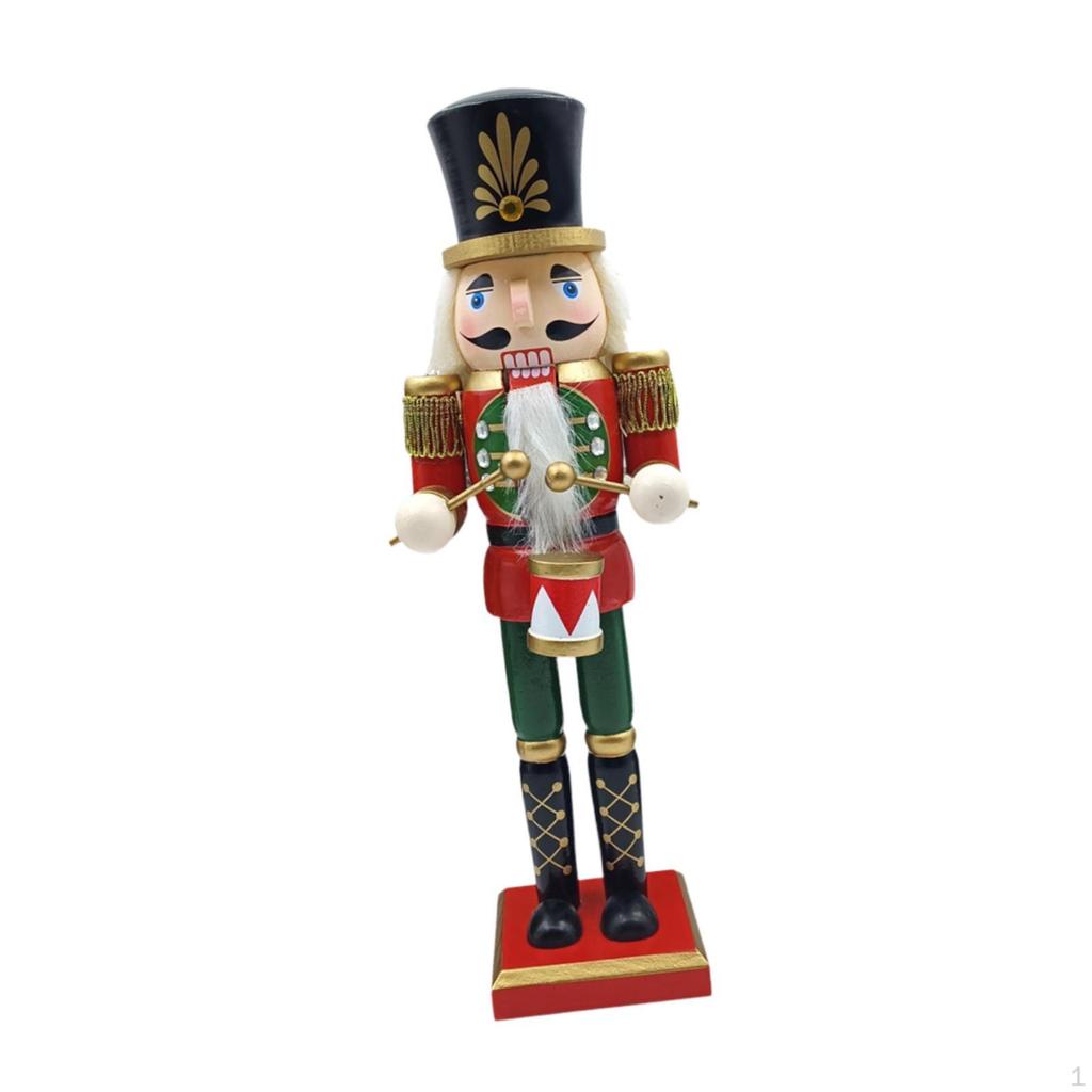 Traditional Wooden Nutcracker Ornament Christmas Decor Collectible Decoration Statue Figurine for