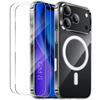 Case - BOOLING - for iPhone 17 Pro - Shockproof - Transparent - With Magnetic Circle - 2 Tempered Glasses