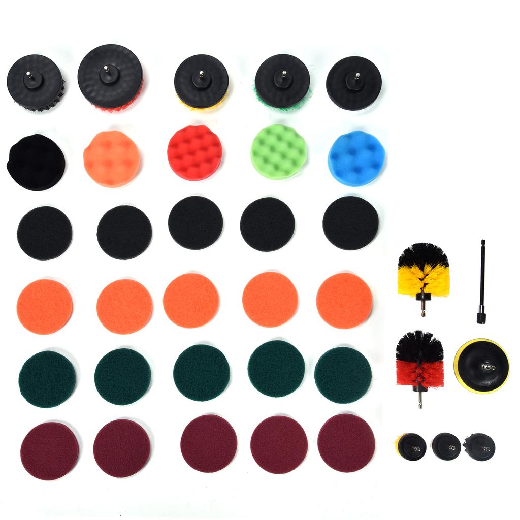 37 шт. набор насадок для дрели, щетки для чистки и губки, щетка для полировки для дома