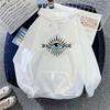 Women Oversize Loose Hooded Sweatshirt for Women Autumn Winter Eye Print Fleece Pullover Hoodies for Couples