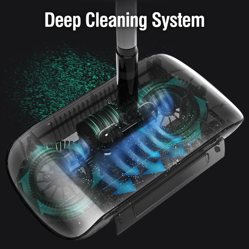 Multifunctional Hand Push Broom,Non-Electric Sweep Vacuum and Mop,Auto Spiral Deep Clean System,Perfect for All Types of Floors