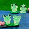 6Pcs Mini Frog Garden Decor Luminous Frog Figurines Miniature Home Decor Tiny Resin Frogs Fairy Garden Decor