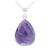 [R1020] - Handmade Silver Necklace 'Mineralia' Silver Amethyst - 18x14 Mm