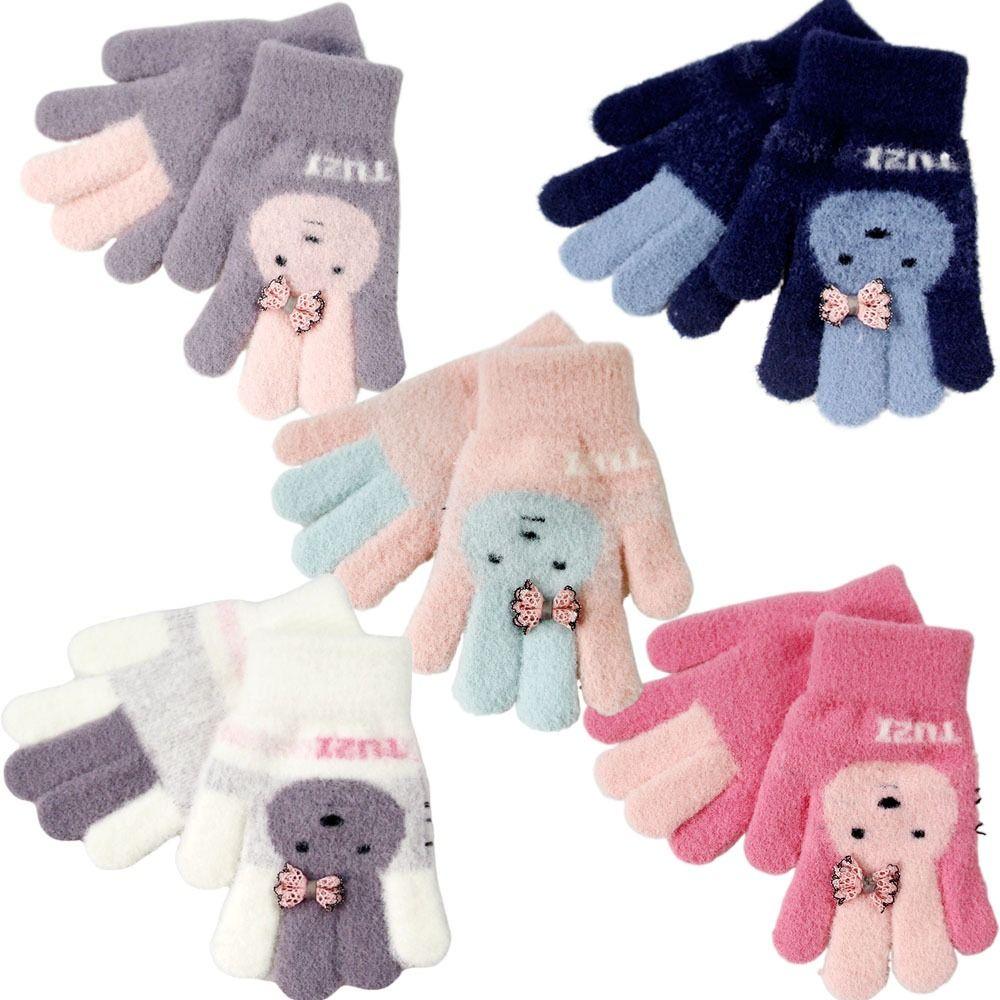 Thickened Autumn Winter Gloves Warm Warm Mittens Full Finger Gloves Hand Warmer  Boys Girls