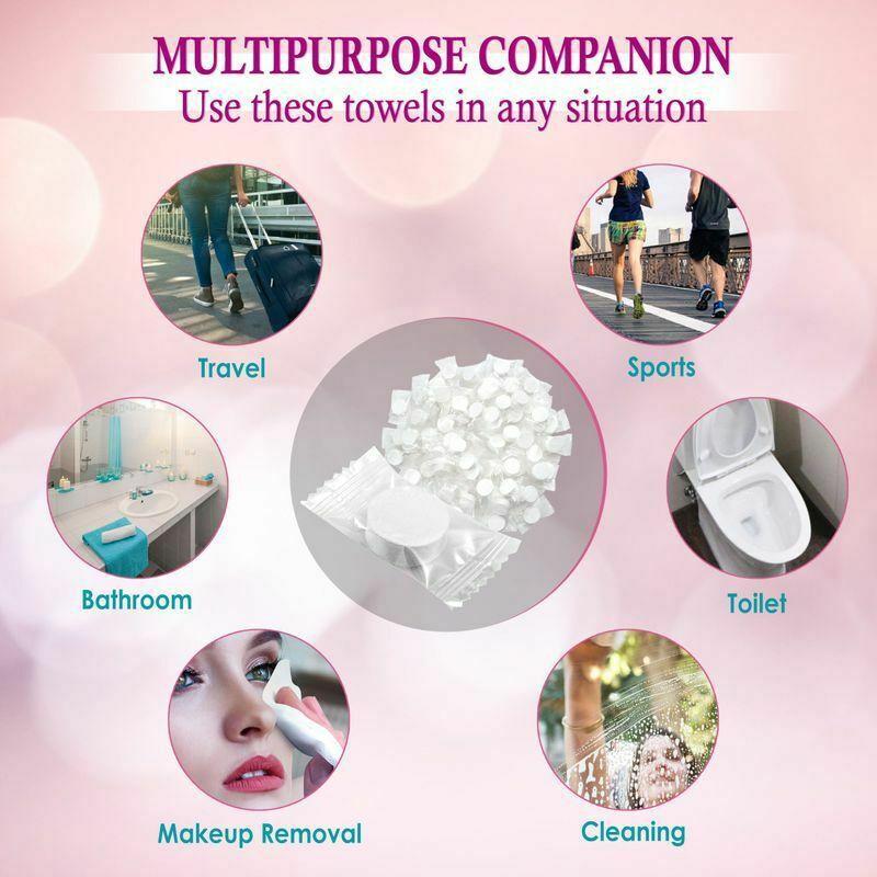 Compressed Towel 100 Pcs Mini Disposable Portable Face Towel Cotton Tissue Facial Cleansing Towel Travel Sports Outdoor