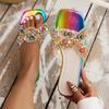 Woman Shoes Slippers Summer Flats Casual Luxury Rhinestone Home Low Heels Slides Women's Sandals Plus Size Dropshipping On Offer
