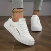 Women's Casual Sneakers - Lightweight Lace Up Low Top White | Fashion Comfort Walking Shoes