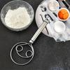 Dough Mixer Stainless Steel HandHeld Bread Blender Dough Scraper Double Hole Fast Stirring Tool Danish Dough Whisk Egg Stirrer