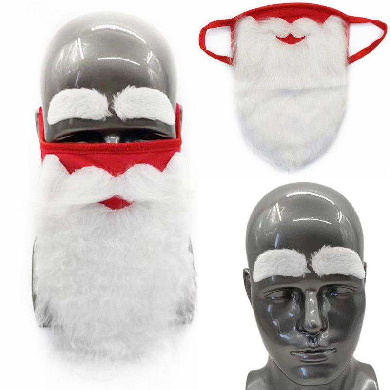 Claus Christmas Santa Eyebrows Beard Adult Cotton Warm Mask Party Set Cosplay