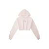 Hooded Pullover Embroidered Letter Cropped Long Sleeve Sweatshirt Women Sweatshirt Milk-White J222491-YBI