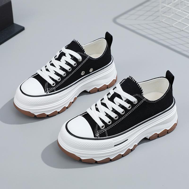 Fashion Fashion Designer Women Canvas Shoes Summer New High Platform Sneakers Female Casual Tennis Shoe Increase All-match Zapatos Mujer