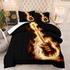 3D Classical Guitar Electric Guitar Bedding Set Punk Rock Music Duvet Cover Set Quilt Cover Queen Size For Kids Boys Young Man