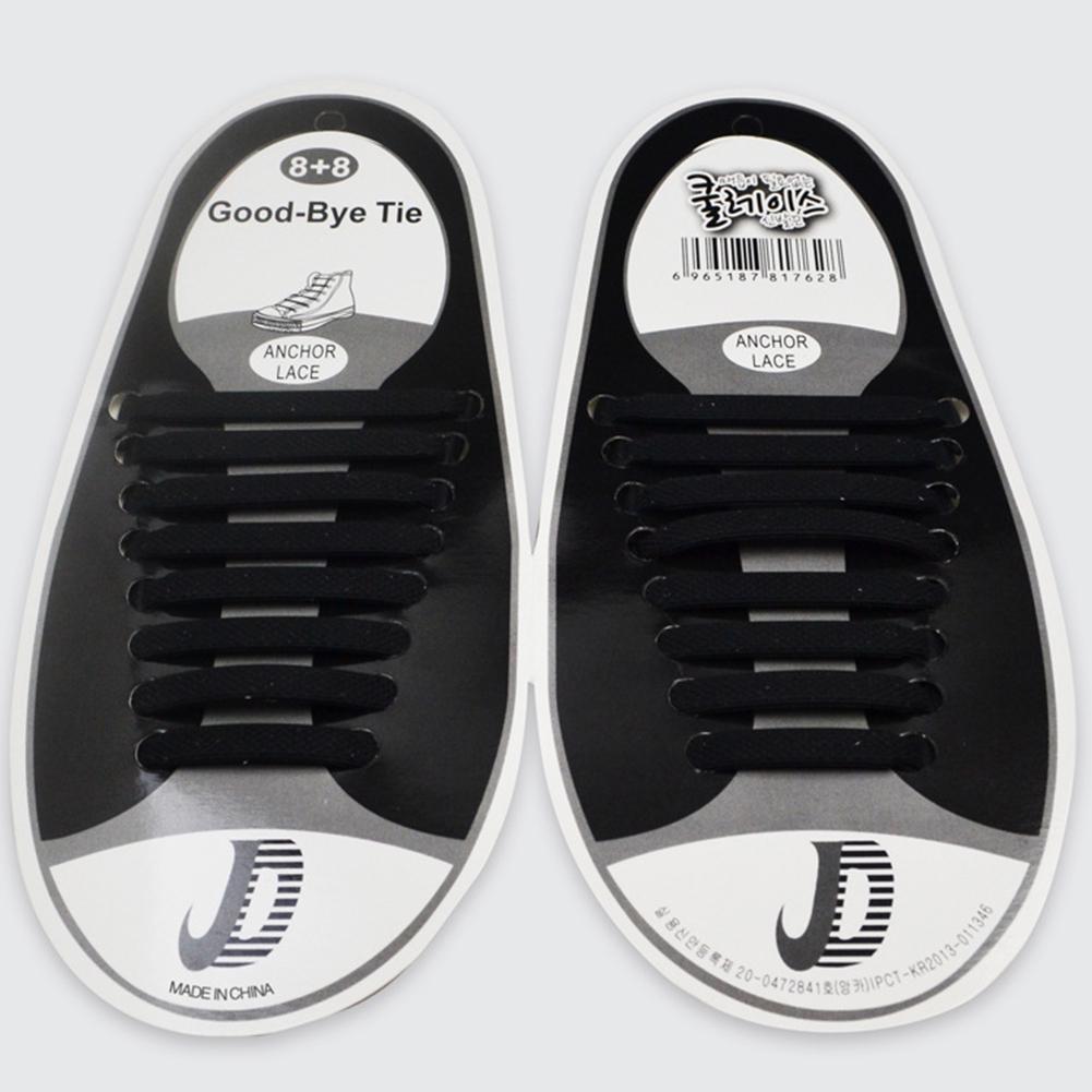 Fashion Sport Shoelaces Elastic Silicone Multicolor Teen Men Boys Girls Women 16pcs/set