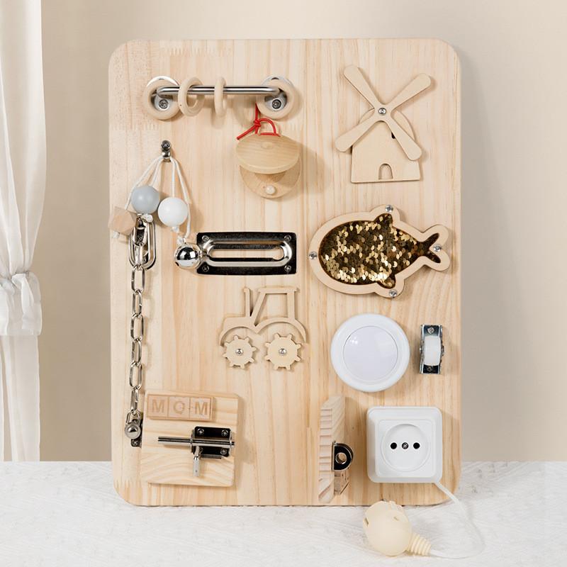 Mechanism Unlocking Wooden Game Board Kids Puzzle Toy For Learning Develop And