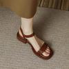 Ladies Summer New Fashion Sandals Women Low Heels Elegant Open Toe Shoes Wear Resistant and Anti Slip Flat Trendy Sandal Mujer