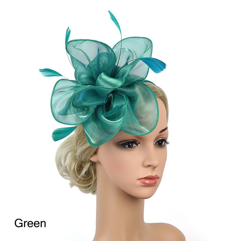 Hat Royal Ascot Race Wedding Fascinator Hats Headwear Cocktail Tea Party Feather Flower Headband