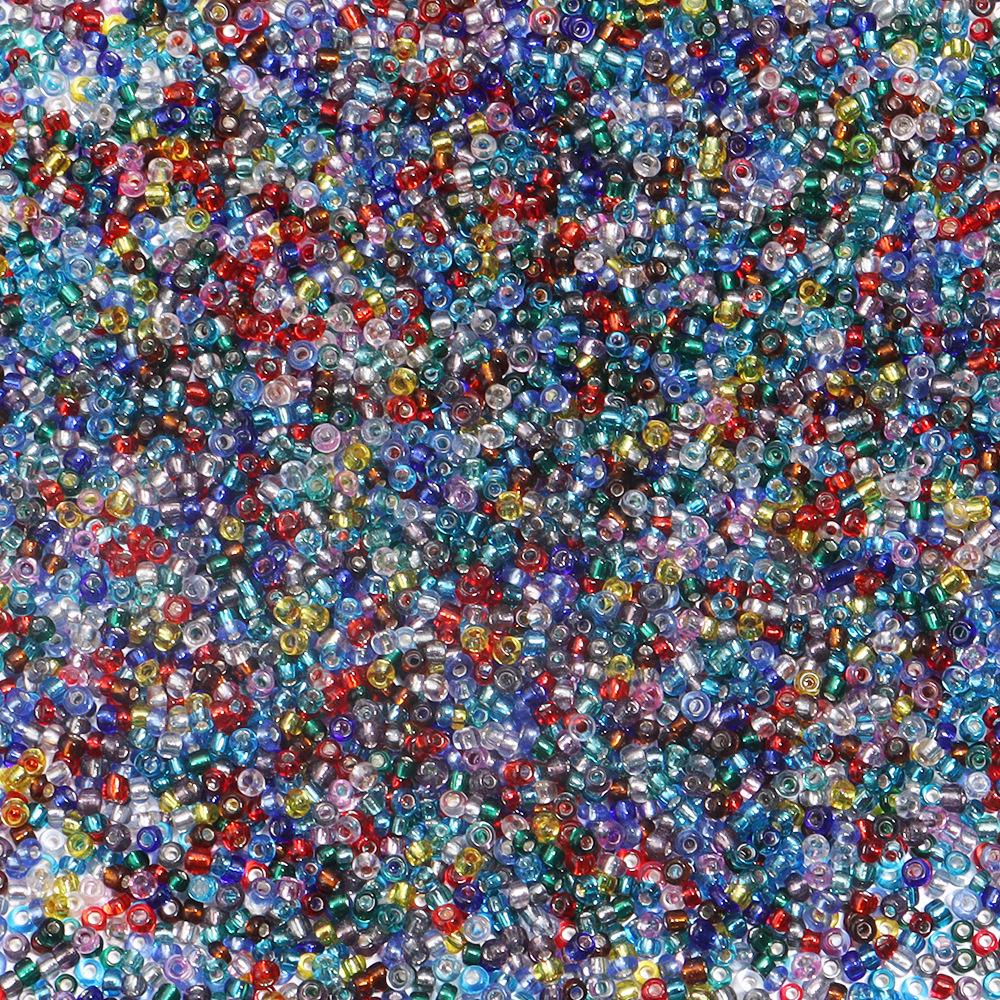 2mm Colored Transparent Silver Core Glass Seed Beads for DIY Jewelry Accessories