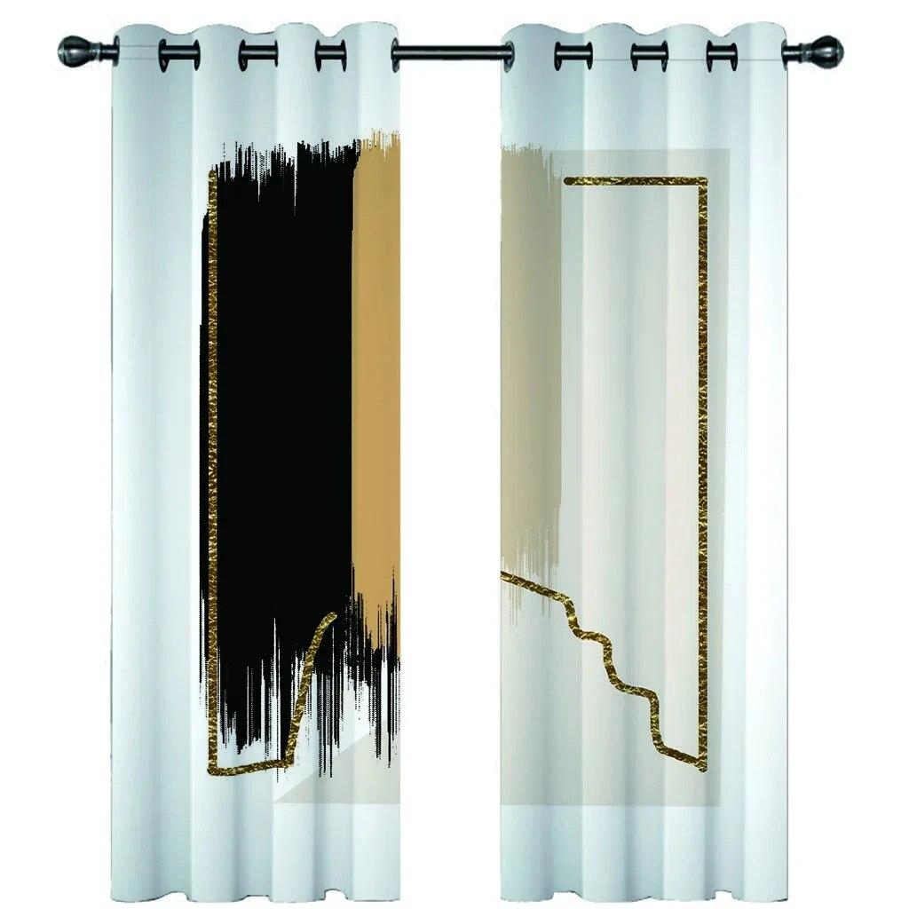 Birds Fly Over The Mountains Pattern High Blackout Curtains For Bedroom Villa Gold Marble Window Curtain For Living Room Drape