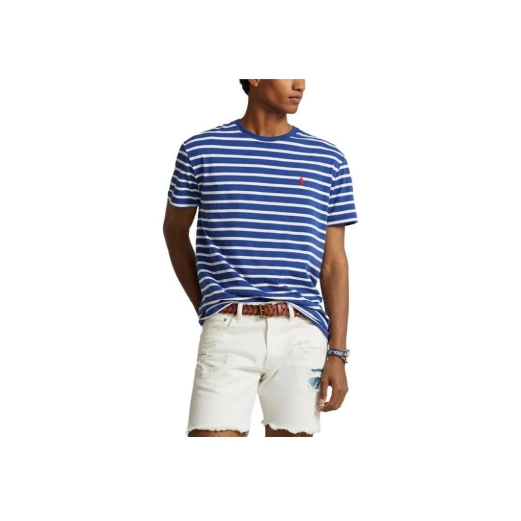 Polo Ralph Lauren Striped Crew Neck Short Sleeve T-Shirt Men Tops Blue 710934662-001