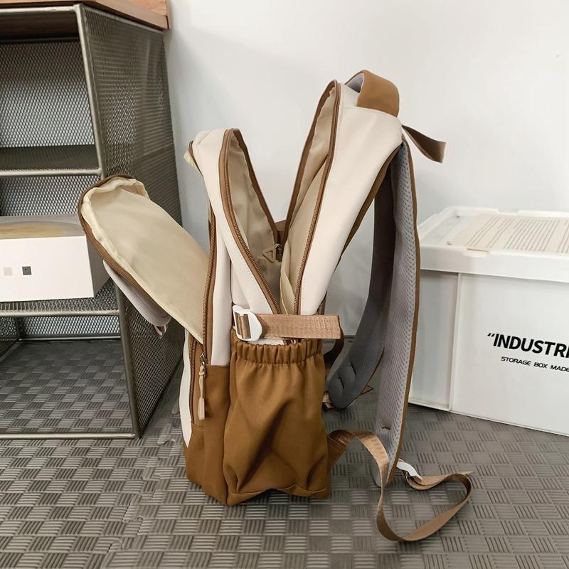 Contrast Color Student Schoolbag Women Large Capacity Backpack Men Computer Backpack