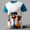 Funny Ostrich 3d Printed T-Shirts For Men Fashion Short Sleeve Pullover Summer Casual Tees Loose Oversized T-Shirt Men Clothing