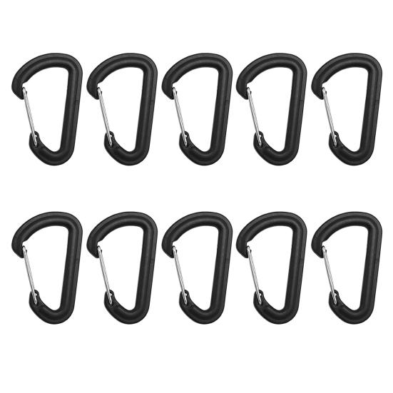 10Pcs Climbing Carabiner Heavy Duty Lightweight Portable Outdoor Hiking Camping Backpacking D-shaped Ring Buckle Snap Hook Clip