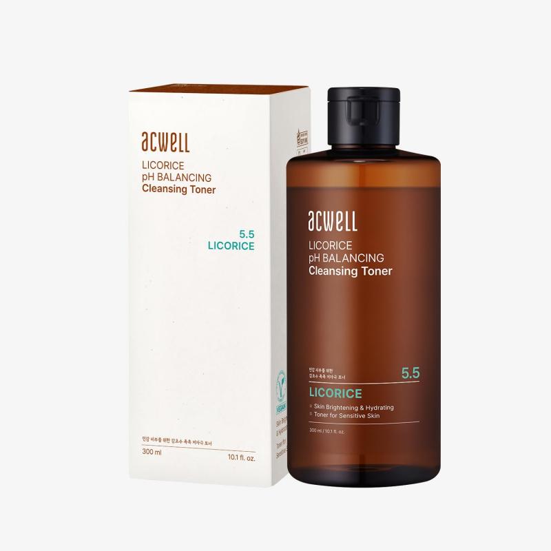 Acwell Licorice PH Balancing Cleansing Toner 150ml Or 300ml- Alcohol-Free PH5.5 Hydrating Facial Astringent - Skin Clarifying