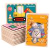 Kids Story Double-sided 3D Wooden Puzzle Cartoon Animal Stacking Jigsaw Educational Toy