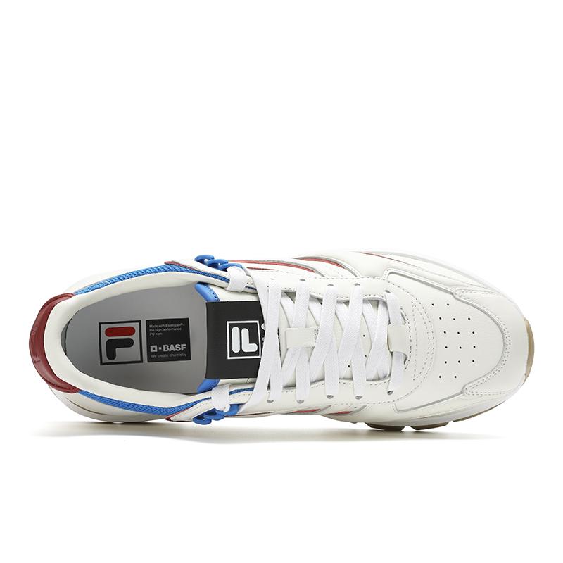 New FILA Pioneer Series Abrasion Resistant Low Top Running Shoes Men's White Red F12M443112FMB