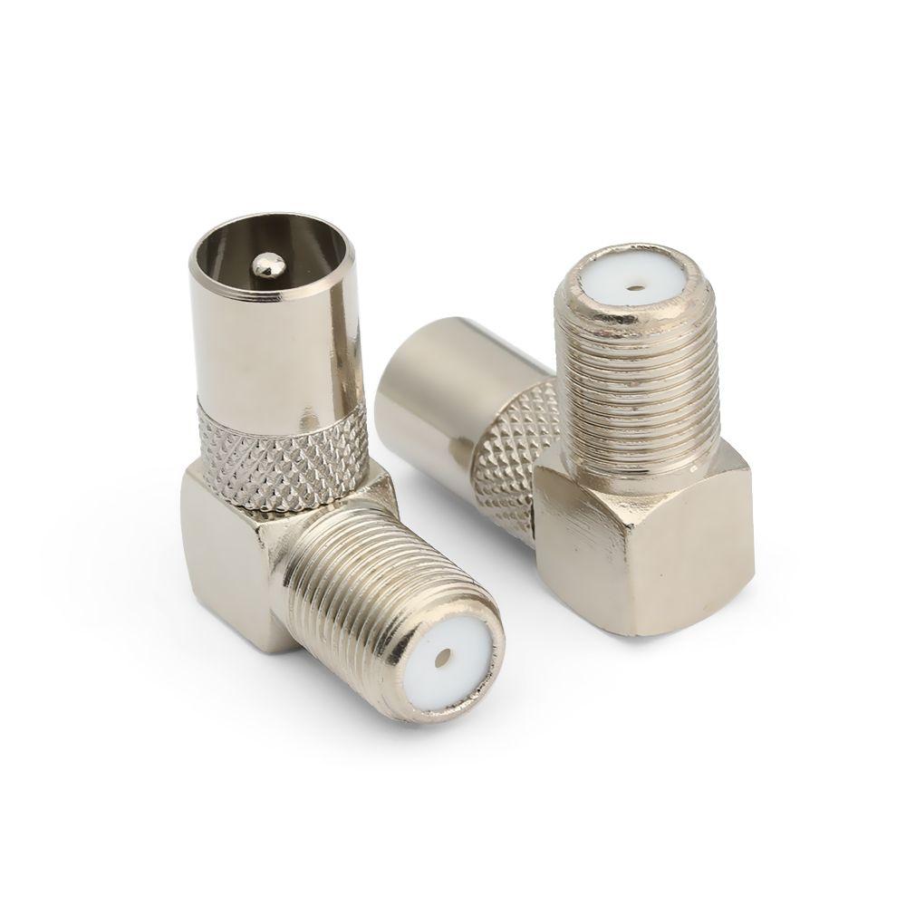 90 Degree Converter Satellite Coax Connectors Aerial Male Adapter Right Angled F Female To TV Male