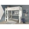 PARISOT JIM Contemporary Children's Loft Bed with Memphis Pine Decor and Reversible Blue or Pink Edge - W 90 X L 200 Cm