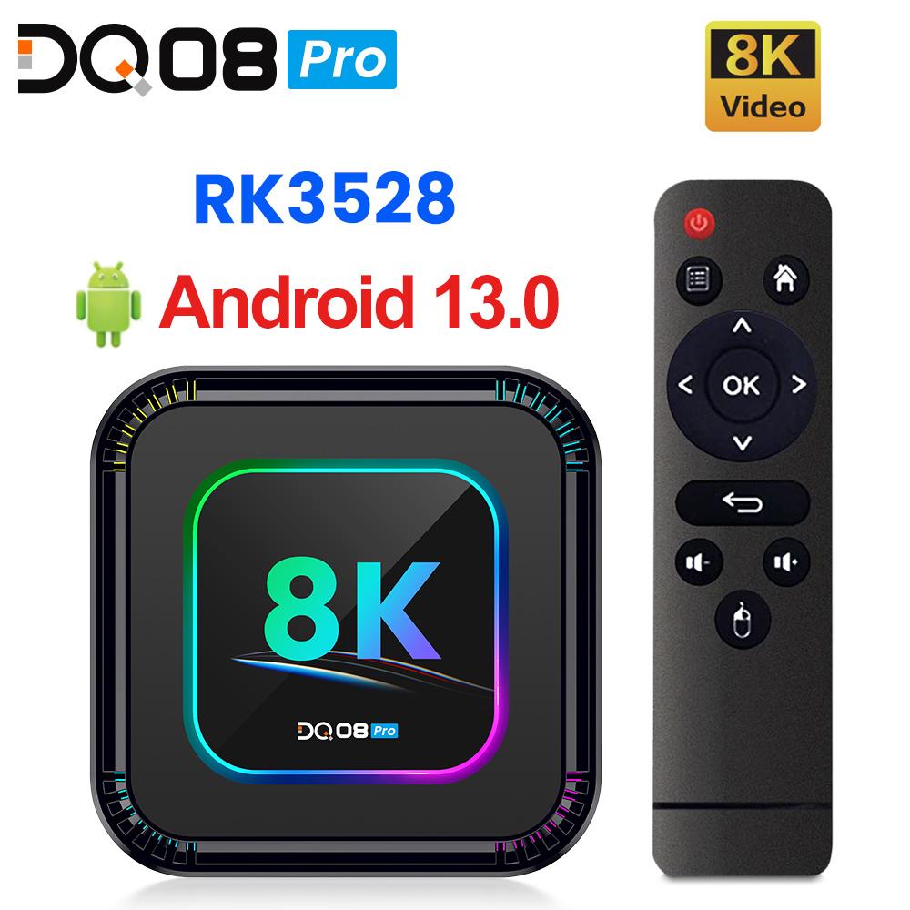 DQ08 Pro RGB Smart TV Box Android 13 RK3528 Quad Core Support 8K Video HDR10+ Dual Wifi6 BT5.0 Set Top Box