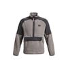 Color Block Logo Patch Half Zip Retro Sports Stand Collar Jacket Men Jacket Gray 1373656-294