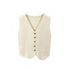 French Temperament V-Neck Single Breasted Sleeveless Casual Knitted Vest For Women