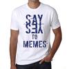 Men’s Vintage Tee Shirt Graphic T Shirt Say Yes To Memes White