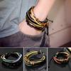 1Pc Unisex Chic Multi-layer Faux Leather Rope Chain Beads Charms Bracelet
